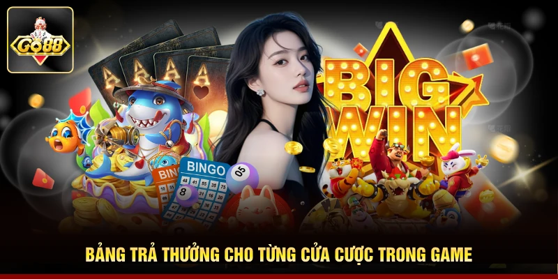 Bảng trả thưởng cho từng cửa cược trong game