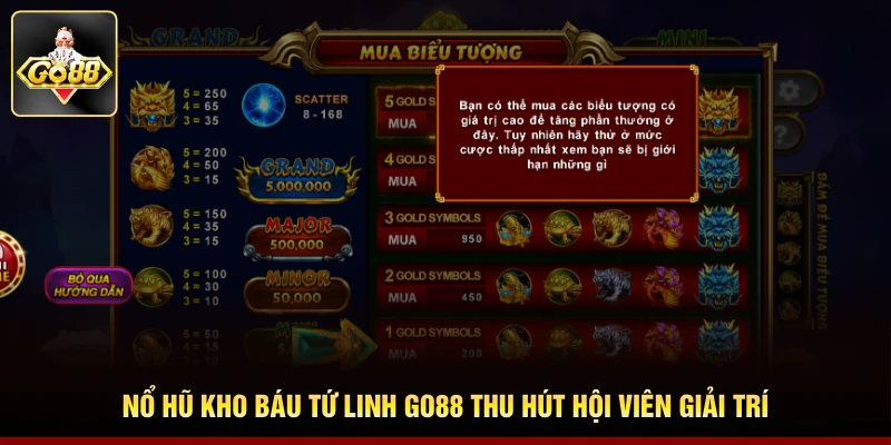 Nổ hũ Kho Báu Tứ Linh Go88 thu hút hội viên giải trí