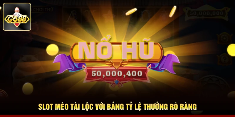 Slot Mèo Tài Lộc với bảng tỷ lệ thưởng rõ ràng